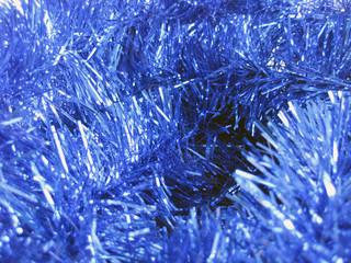 Espumillón azul de Navidad.  