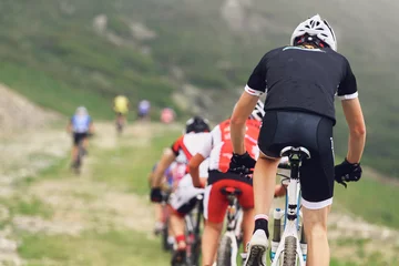 Keuken foto achterwand Fietsen jongen wielrenner mountainbike race