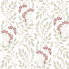 seamless Art Deco vintage pattern sprigs and berries