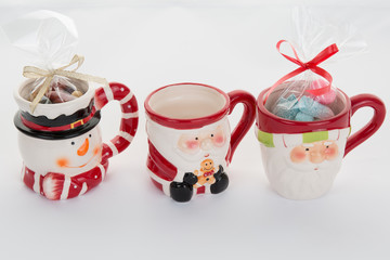 Funny Christmas  with tasty candies and chocolate