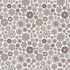 Vector seamless floral pattern with flowers and leaves