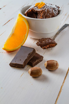 Chocolate And Orange Cupcake With Coffee