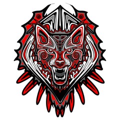Wolf Tattoo Style Haida Art