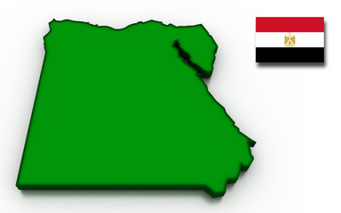 Egypt Map and Flag