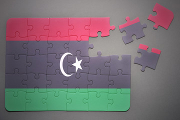 puzzle with the national flag of libya