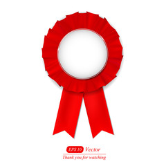 Red bow ribbon. Vector illustration, isolated on white background