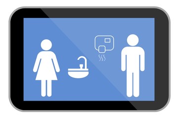 Toilettes dans une tablette