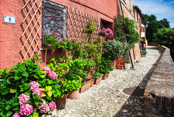  Italian street in a small provincial town of Tuscan