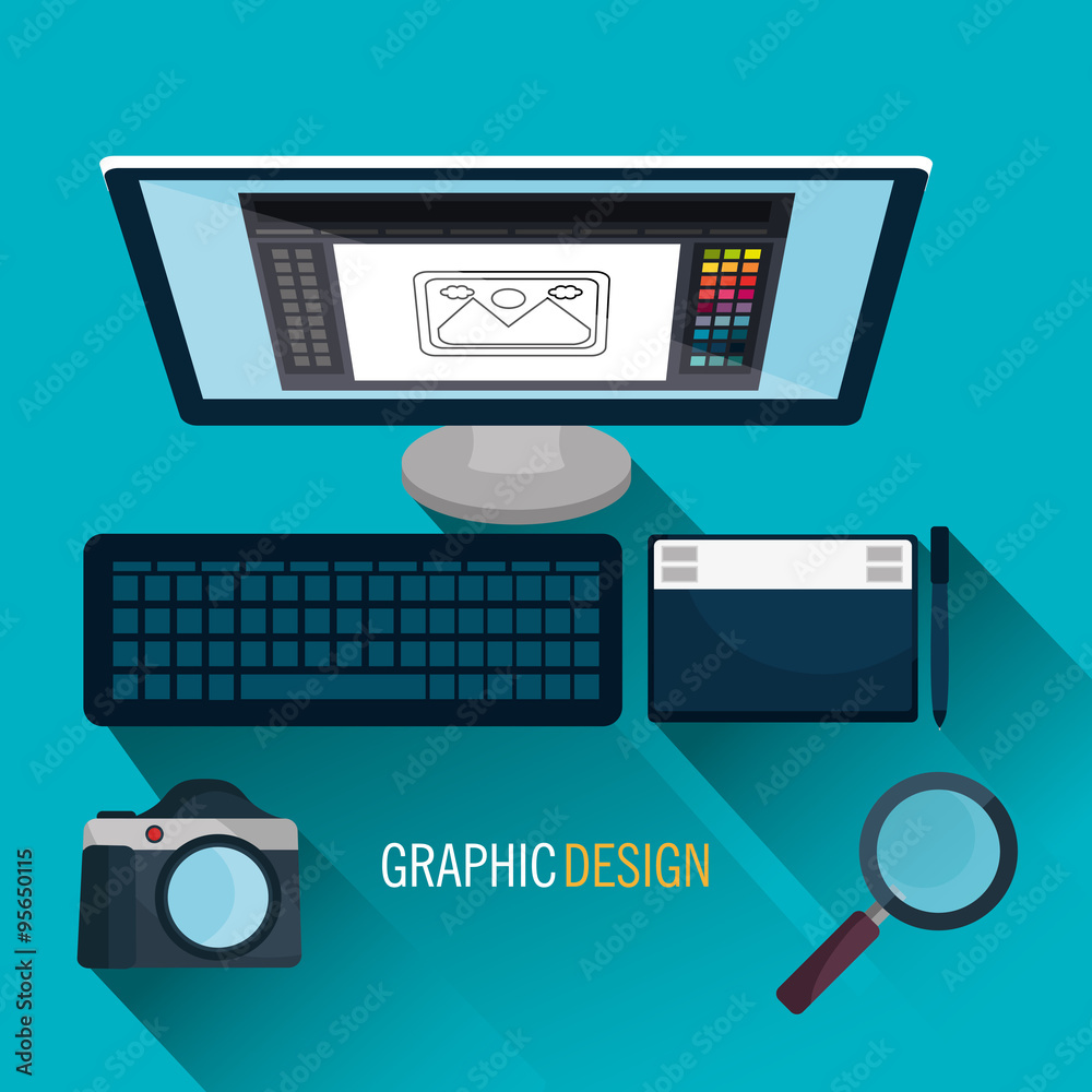 Poster graphic design art and profession theme