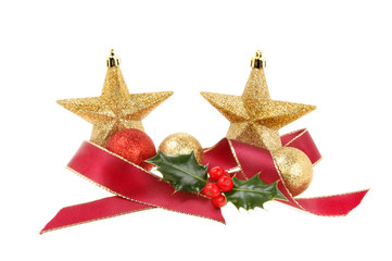 Ribbon and bauble decoration