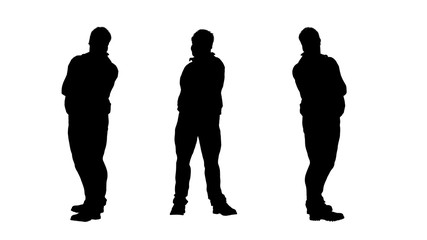 overweight fat men silhouettes