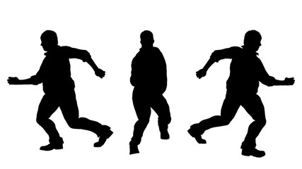 overweight fat men silhouettes