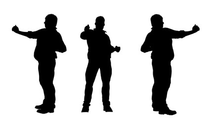 overweight fat men silhouettes