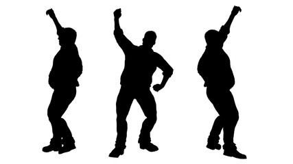 overweight fat men silhouettes
