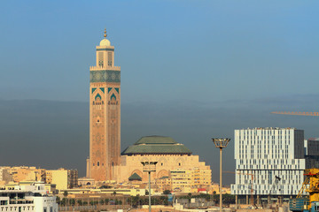 Fototapeta premium Hasan's mosque in Casablanca, Morocco