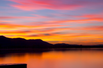 Rote Stunde am Bodensee - Sonnenuntergang (Langzeitbelichtet)