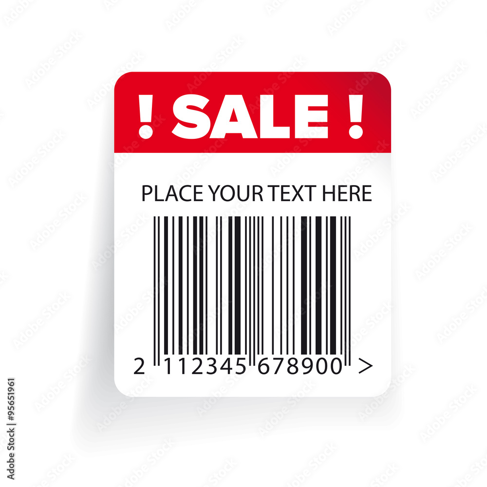 Wall mural Sale barcode label template vector