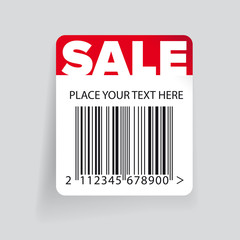 Sale barcode label template vector