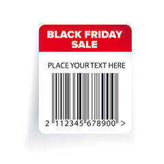 Black Friday Sale barcode label template vector