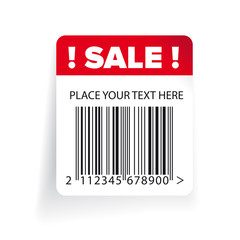 Sale barcode label template vector