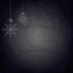 Christmas chalkboard background with snowflakes © darkbird