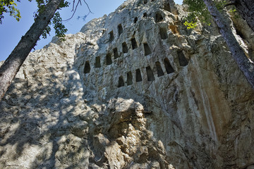 Antique Thracian Sanctuary Eagle Rocks near town of Ardino, Kardzhali Region, Bulgaria