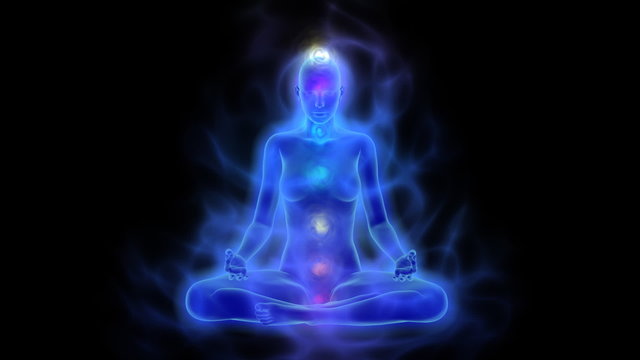 Human energy body, aura, chakras in meditation