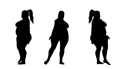 overweight fat woman silhouettes