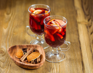 Glasses of mulled wine
