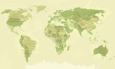 World map grunge style