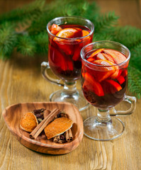 Glasses of mulled wine