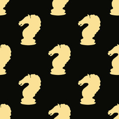 Chess knight seamless pattern
