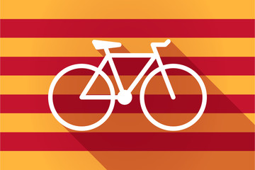 Fototapeta premium Long shadow Catalonia vector flag with a bicycle