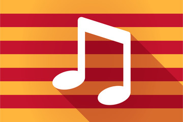 Long shadow Catalonia vector flag with a note music