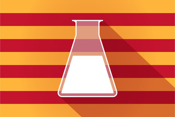 Long shadow Catalonia vector flag with a flask