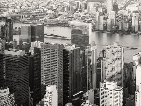 Fototapeta Black and white urban landscape of New York City