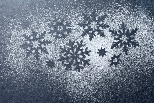 Snowflake Ornament On Blackboard