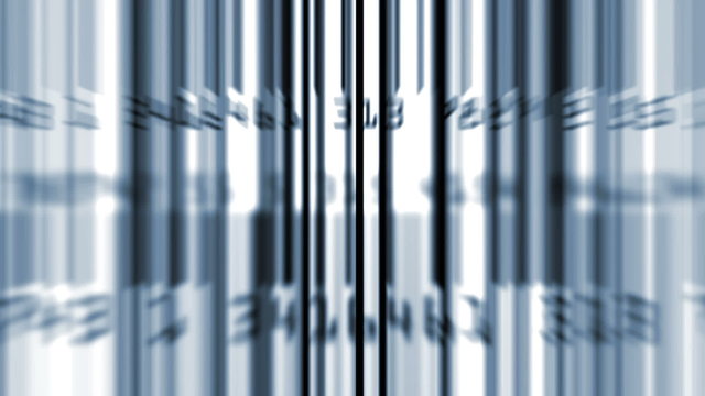 Glowing blue barcode lines with numbers abstract data or information backgroiund