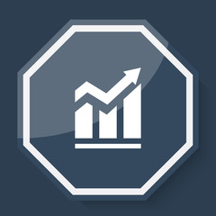 White Trend icon on plum blue web app button