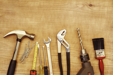 Work tools on wood