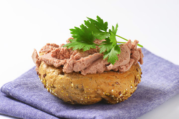 Bread bun with pate