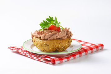 Bread bun with pate