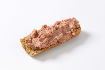 Fresh baguette with pate