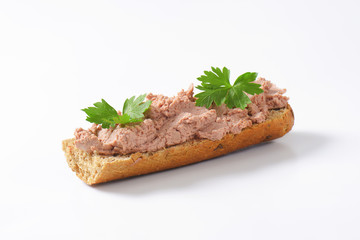 Fresh baguette with pate