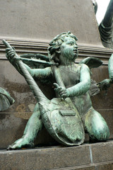 Angel with a harp - Vienna, Austria - obrazy, fototapety, plakaty