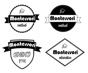 Retro tags for Montessori education and method.