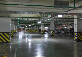 Empty parking lot wall