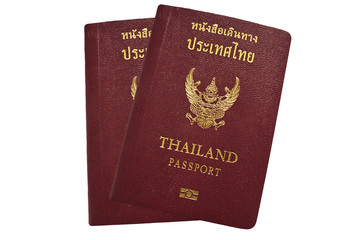 Thai passport on white background