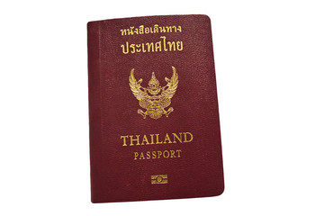 Thai passport on white background