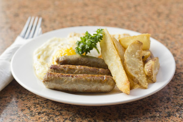 Fried Eggs Sausage Home Fries